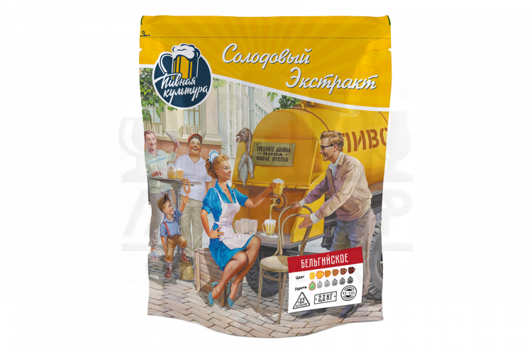 Охмеленный солодовый экстракт Пивная Культура "Бельгийское Пшеничное", 2,2 кг
