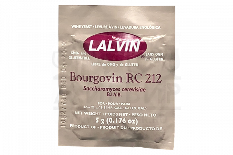 Винные дрожжи Lalvin "Bourgovin RC212", 5 г